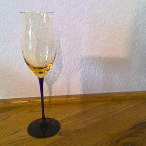Mikasa Lido Amber & Cobalt Blue 11 3/8" Champagne Glass